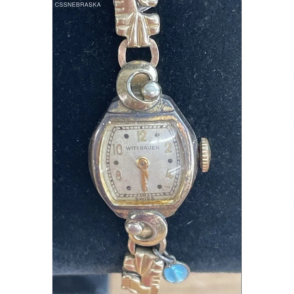 Vintage Wittnauer Ladies Watch 10K Gold Filled‎ Top Band Swiss Art Deco Charm